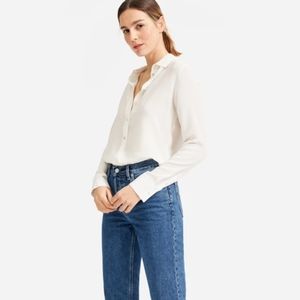 Everlane Clean silk Relaxed Shirt in off white